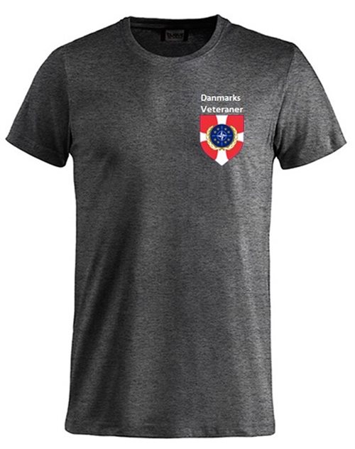 T-shirt med Danmarks Veteraners logo, Koksgrå